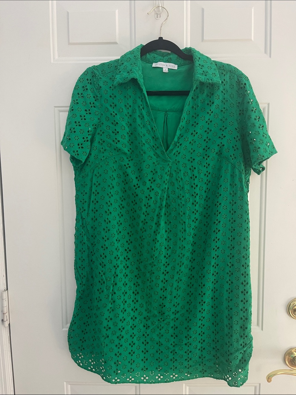 Preston & York Green Floral Eyelet Dress